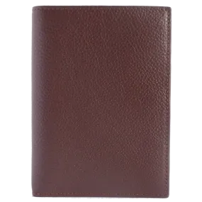 8 CC Grained Calf Leather Pocket Billfold Brown