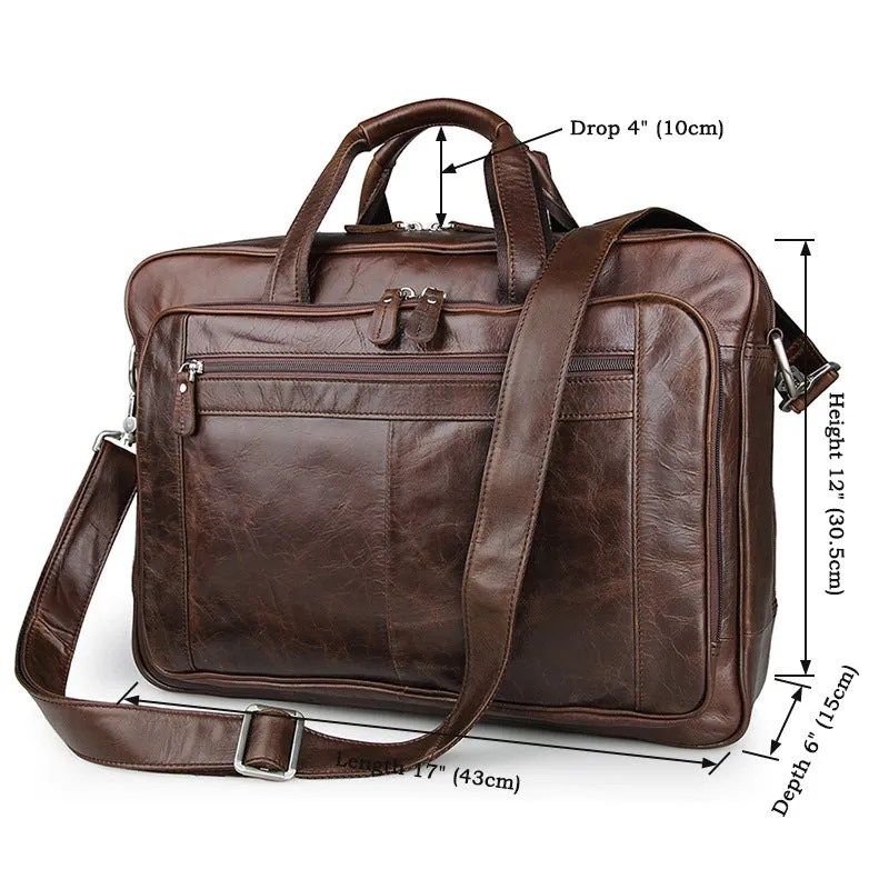 Big Capacity Laptop Messenger Bag Business Briefcase Men Leather Bags Side Bags 7320