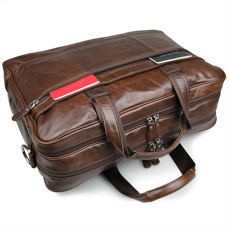 Big Capacity Laptop Messenger Bag Business Briefcase Men Leather Bags Side Bags 7320