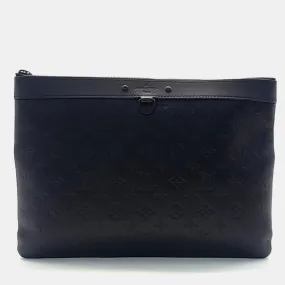 Black leather Shadow Discovery Pochette Clutch