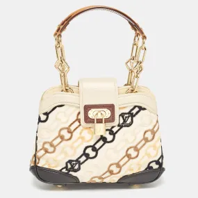 Black/Beige Velvet Chains Dolly Bag