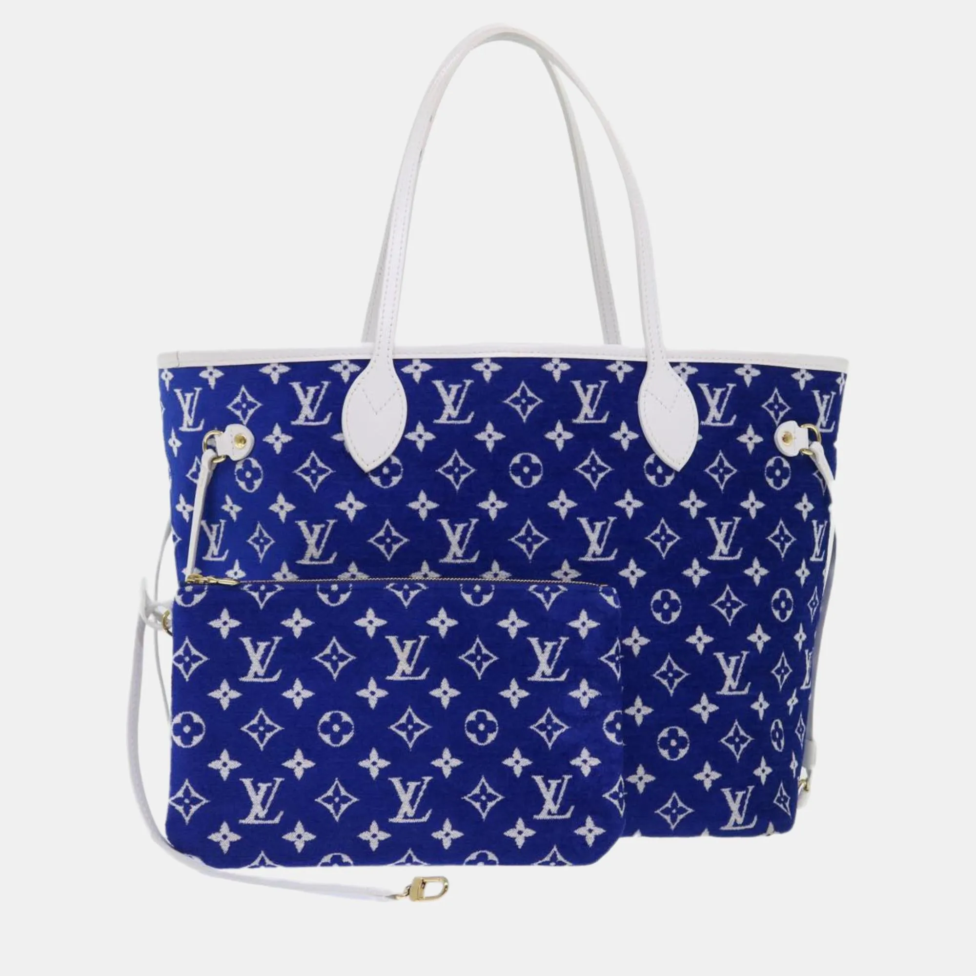 Blue Leather Spring In The City Neverfull MM Tote Bag