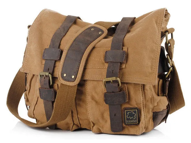 Brown Military Style Messenger Bag - Larger Version