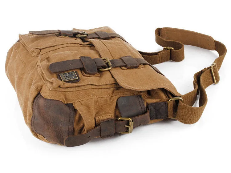 Brown Military Style Messenger Bag - Larger Version