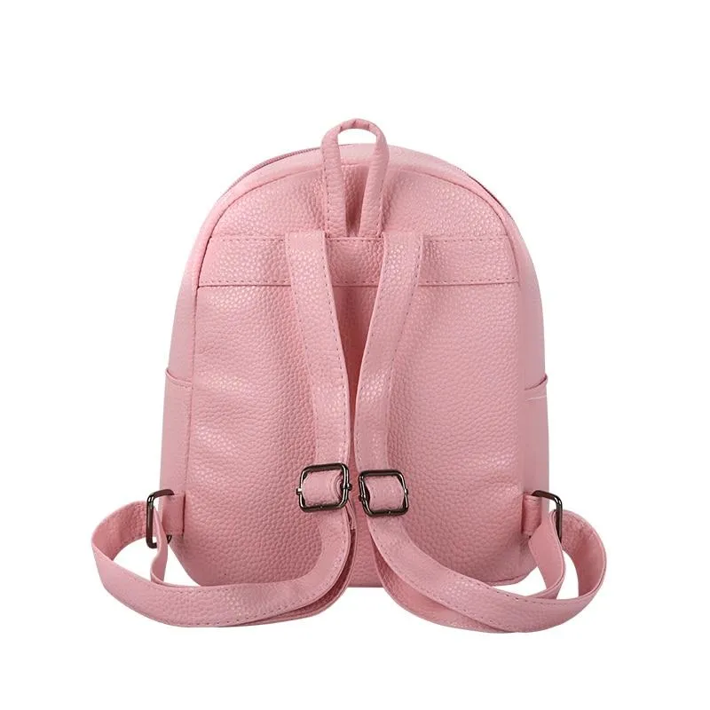 Casual Preppy Style Synthetic Leather Ladies Small Packet Rucksacks Bags