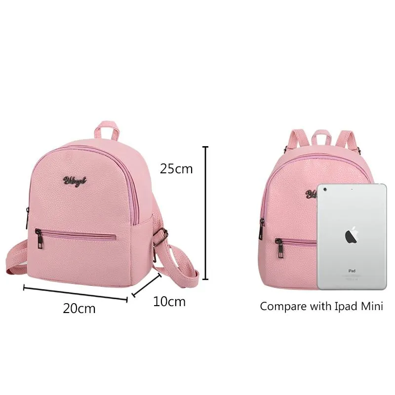 Casual Preppy Style Synthetic Leather Ladies Small Packet Rucksacks Bags