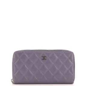 CHANEL Zip Around Wallet Quilted Caviar Long