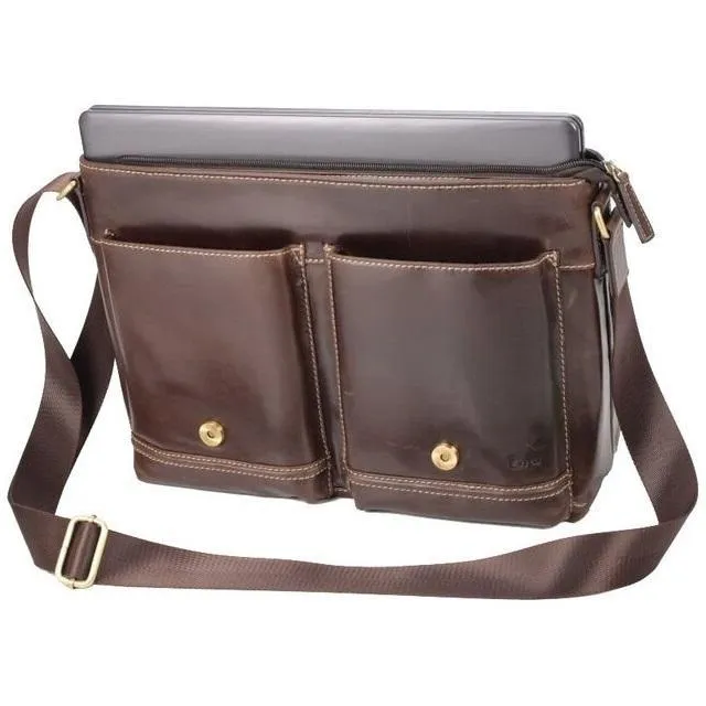 Dakota Leather Trendy Messenger Bag | Brown