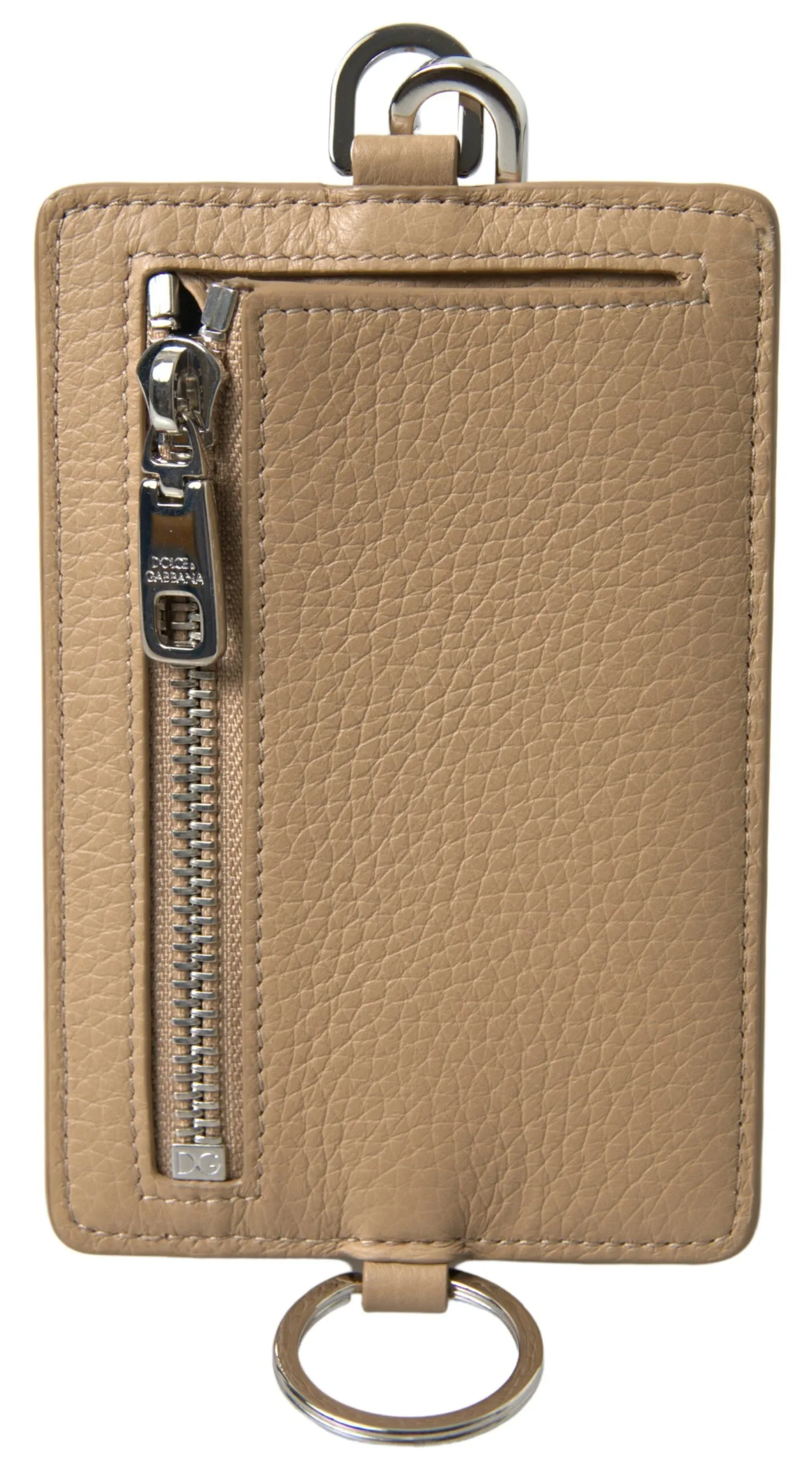 Elegant Beige Leather Cardholder Wallet