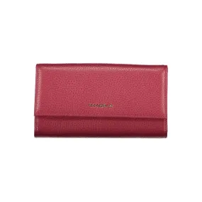 Elegant Dual-Compartment Pink Leather Wallet