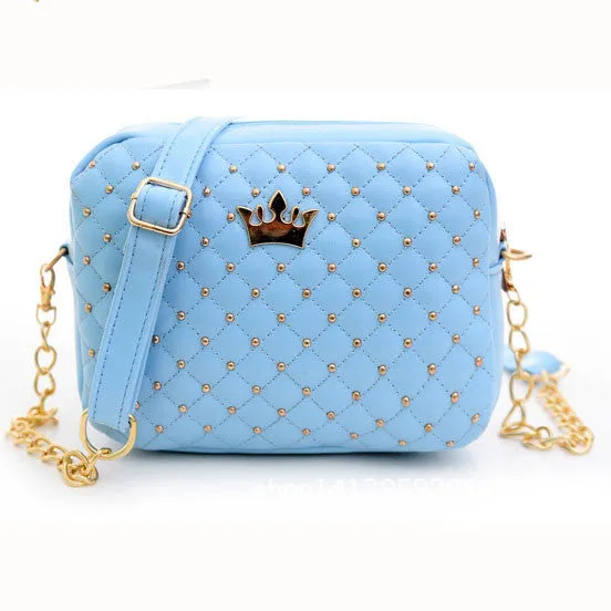 Excellent Quality Womens Bag Fashion Women Messenger Bags Rivet Chain Shoulder Bag Leather Crossbody Purse Bags