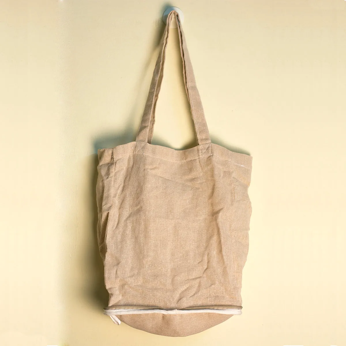 Foldable and reusable jute cotton shopping bag