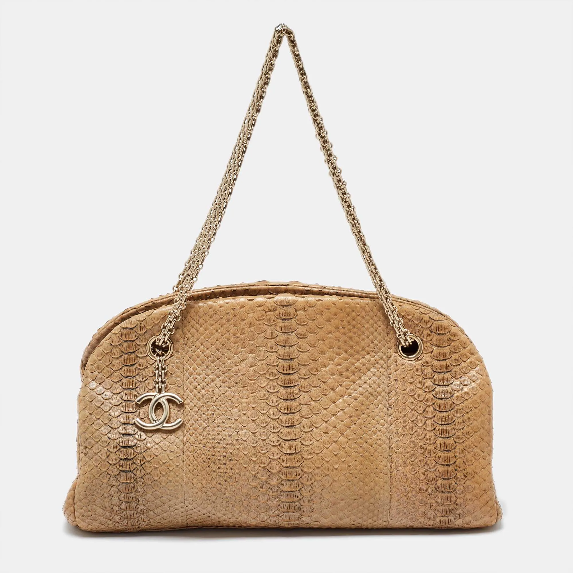 Gold Python Just Mademoiselle Bowler Bag