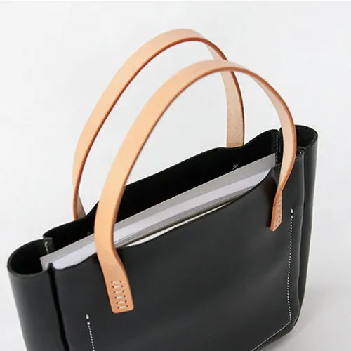 Handmade Womens Black Leather Handbags Leather Tote Bag Purse