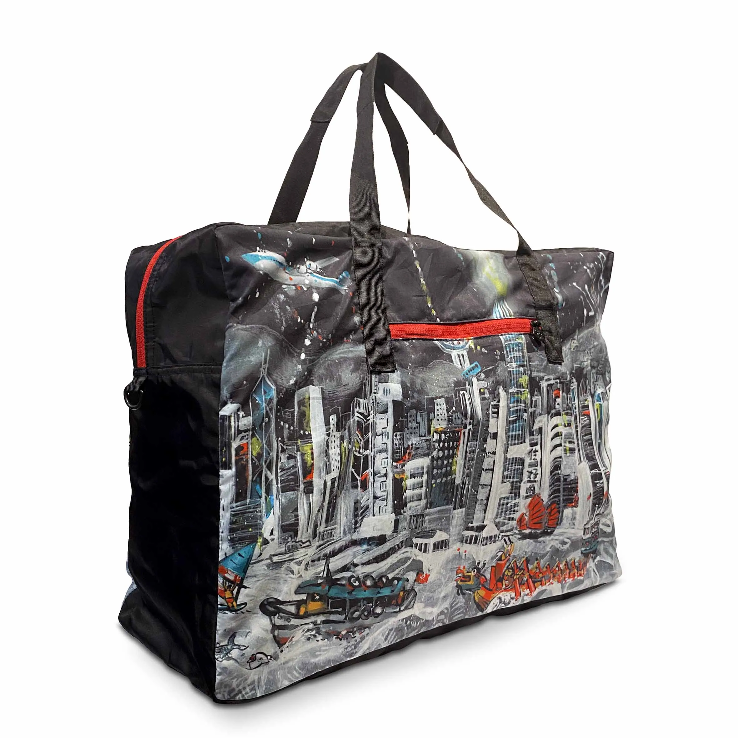 HK Festive Skyline Foldable Travel Duffel