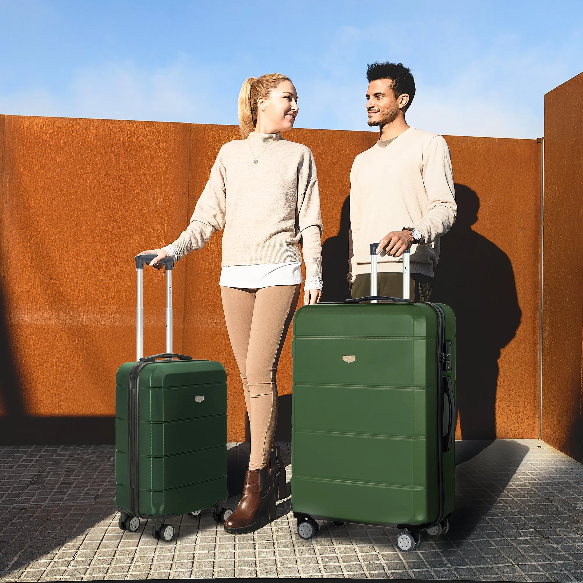 Jetset 3pc Suitcase Set in Army Green