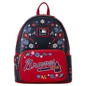 Loungefly x MLB Atlanta Braves Floral Mini Backpack