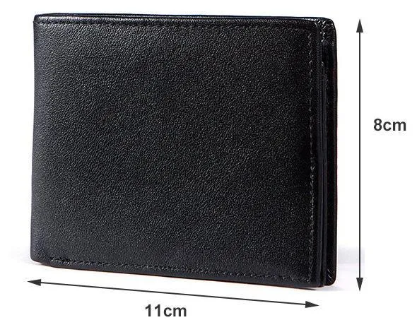 Men Foldable Wallet Made with 100% Genuine Leather and No Zippers