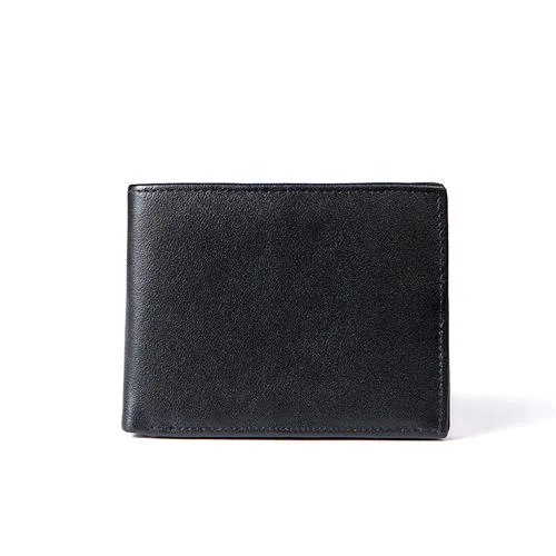 Men Foldable Wallet Made with 100% Genuine Leather and No Zippers