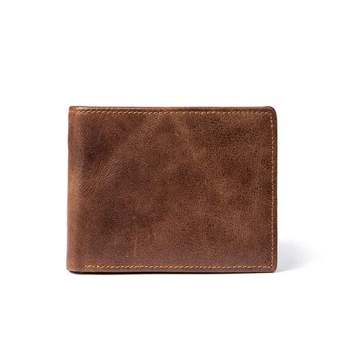 Men Foldable Wallet Made with 100% Genuine Leather and No Zippers