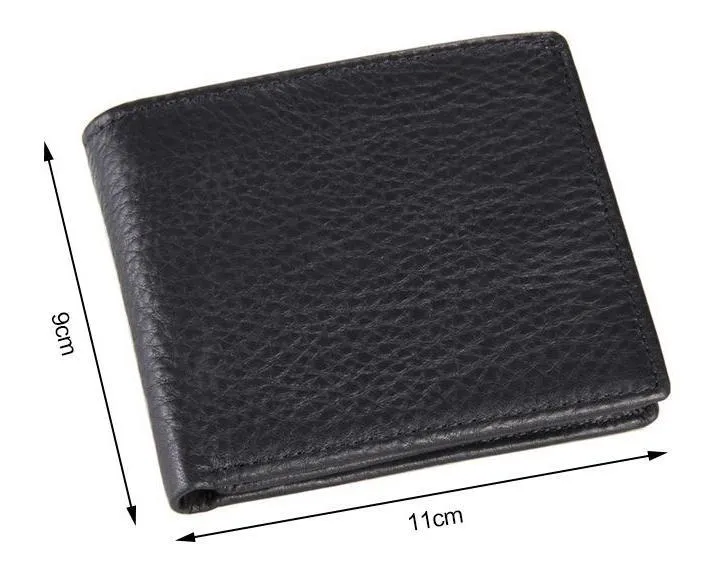 Men Genuine Leather Wallet with Coin and Card Pockets