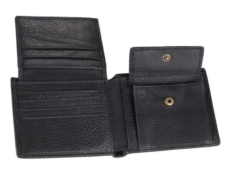 Men Genuine Leather Wallet with Coin and Card Pockets