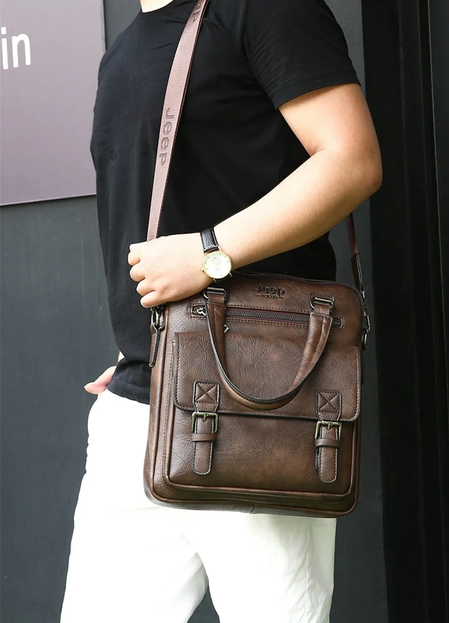 Men's Leather Briefcase For 14 Inch Laptop | Shoulder Bag