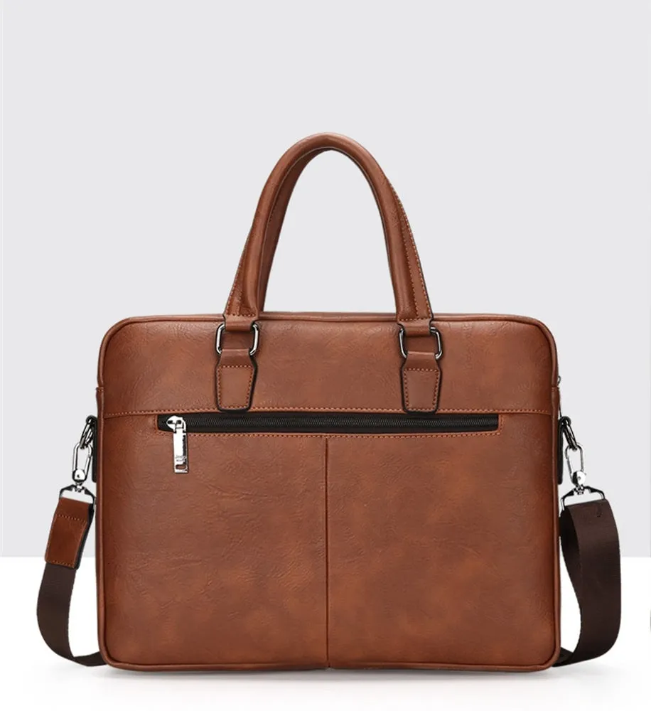 Men's Leather Briefcase For 14 Inch Laptop | Shoulder Bag