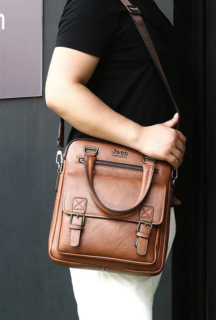 Men's Leather Briefcase For 14 Inch Laptop | Shoulder Bag