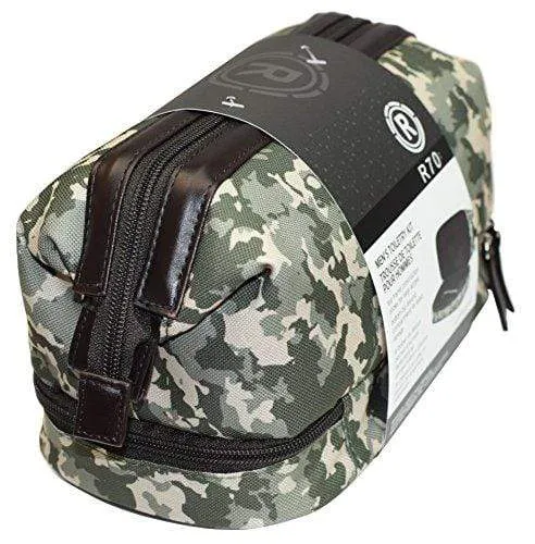 Men's Waterproof Camo Toiletry Bag Grooming & Shaving Travel Kit Case