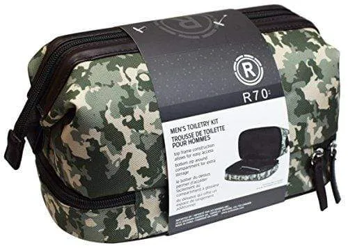 Men's Waterproof Camo Toiletry Bag Grooming & Shaving Travel Kit Case