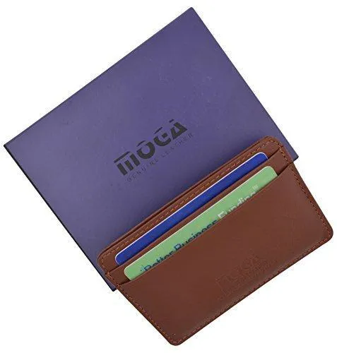 Moga Slim Leather Wallet Credit Card Case Sleeve Card Holder With ID Window