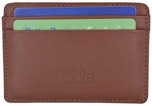 Moga Slim Leather Wallet Credit Card Case Sleeve Card Holder With ID Window