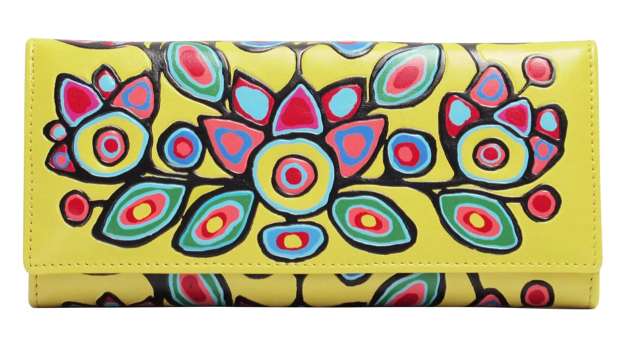 Norval Morrisseau Floral on Yellow Wallet