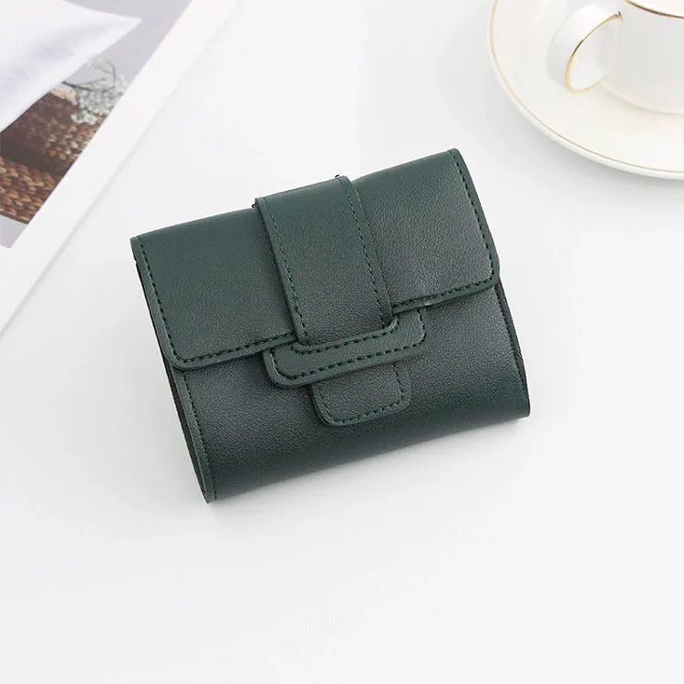 One-Piece Women's Fresh Soft Leather Solid Color Foldable Wallet