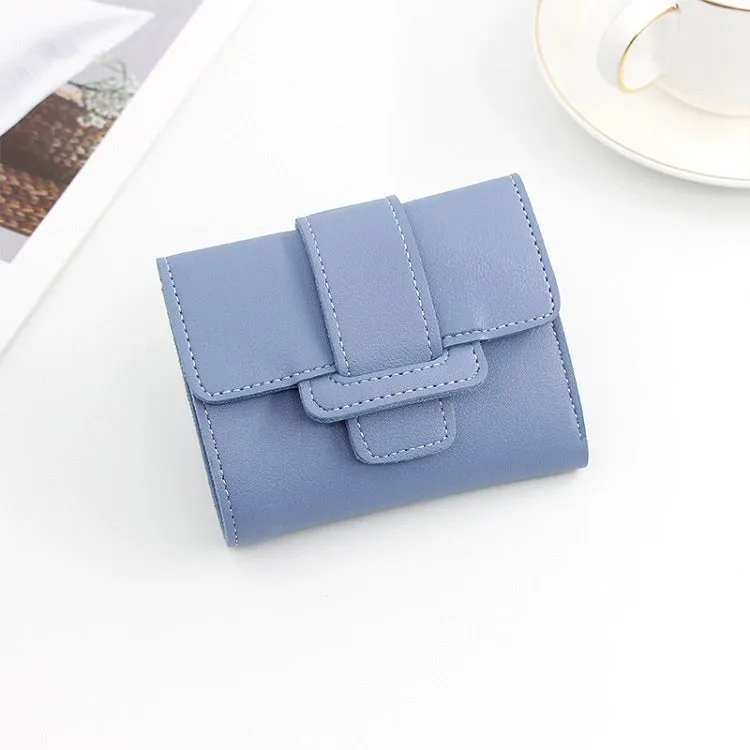 One-Piece Women's Fresh Soft Leather Solid Color Foldable Wallet