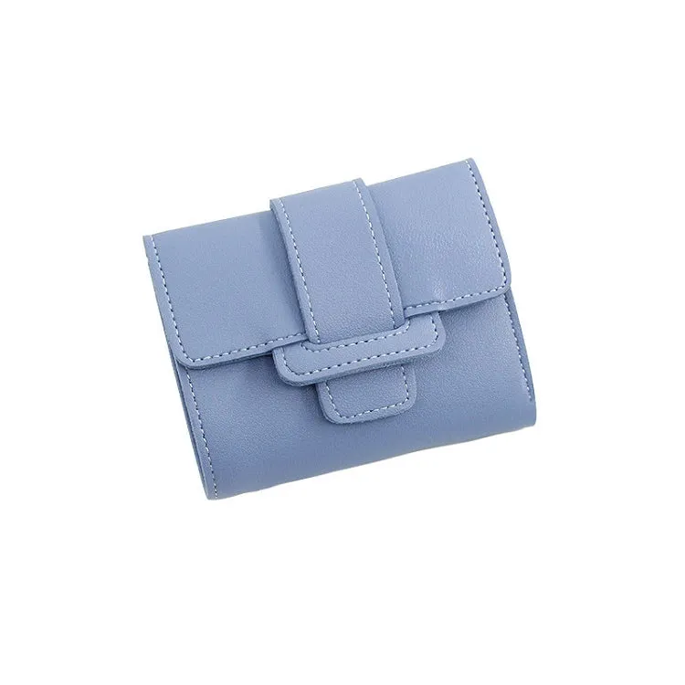 One-Piece Women's Fresh Soft Leather Solid Color Foldable Wallet