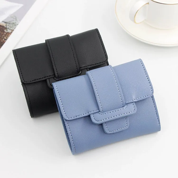 One-Piece Women's Fresh Soft Leather Solid Color Foldable Wallet