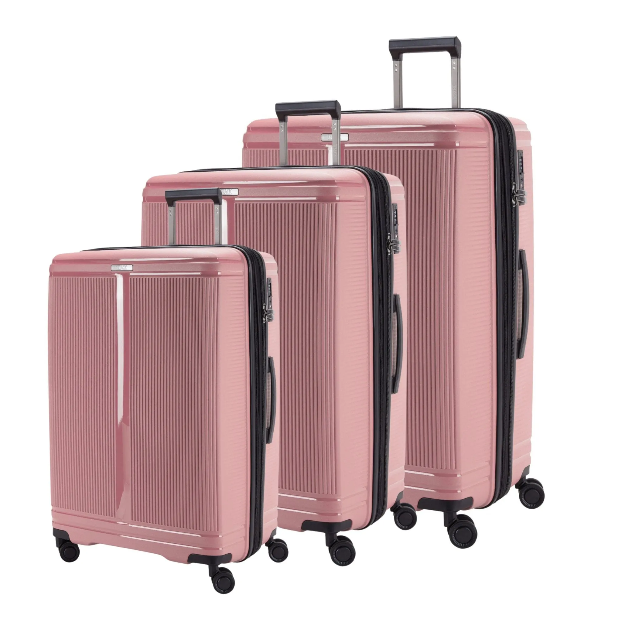 Oxford Suitcases Set of 3   Beauty Case - Rose Gold