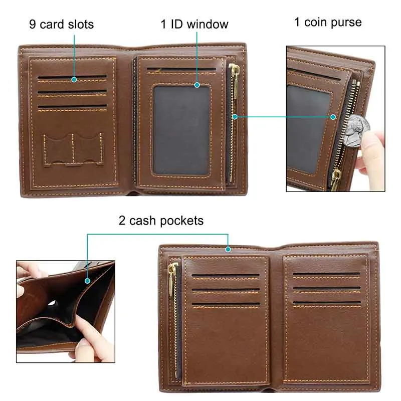 Personalized Photo Leather Custom Wallets for Men