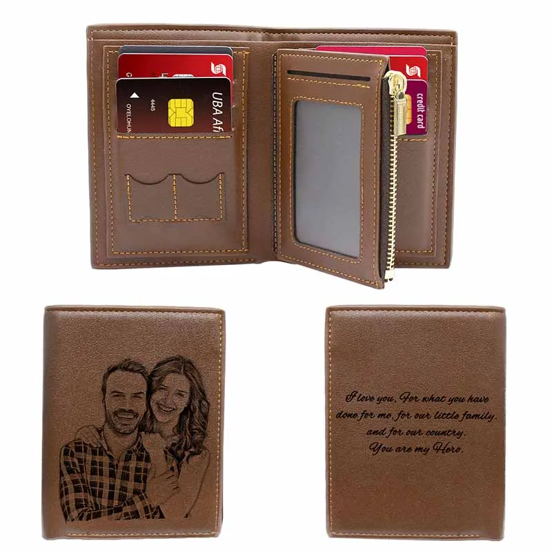 Personalized Photo Leather Custom Wallets for Men