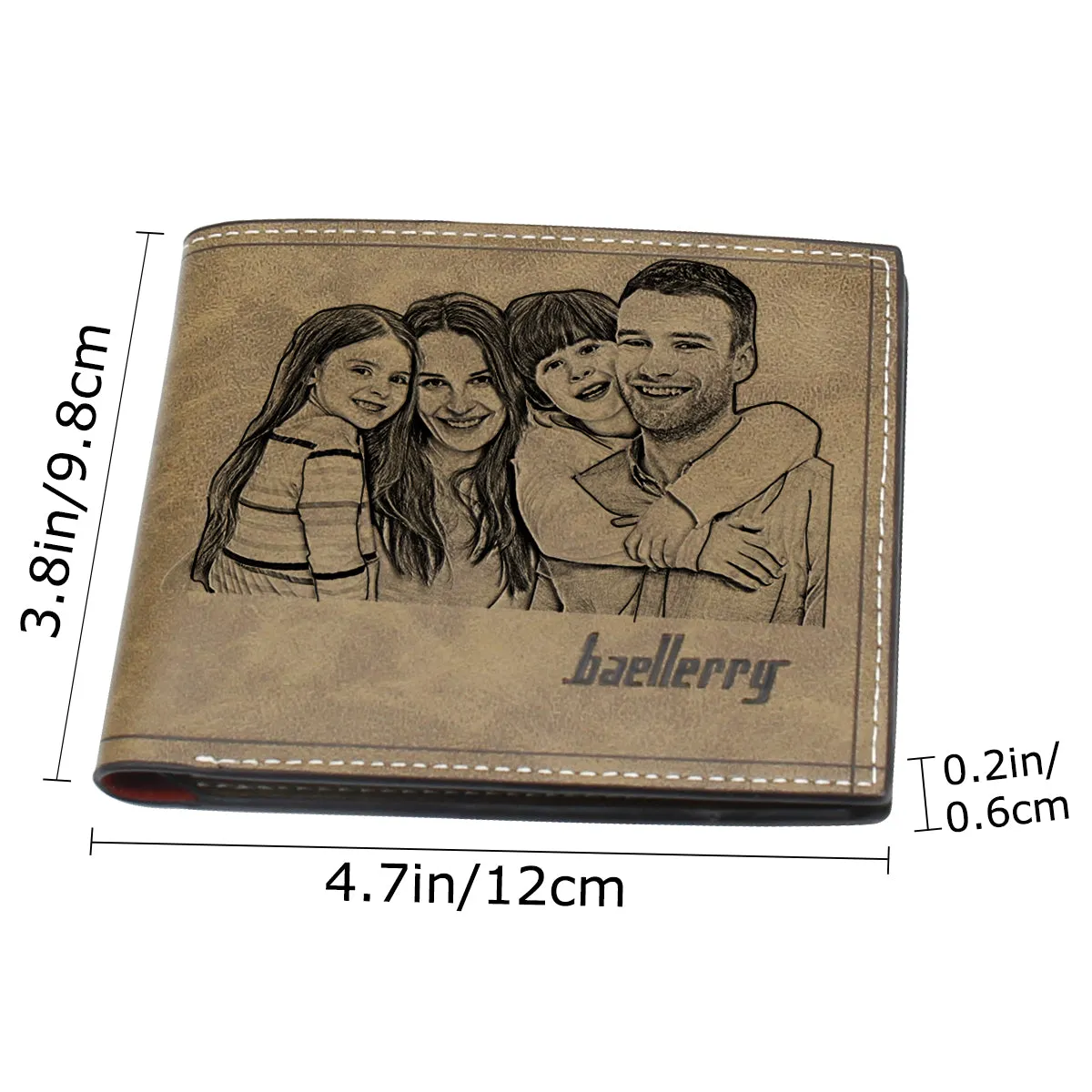 Personalized Photo Men Wallets Engraved  for Father Day Gifts