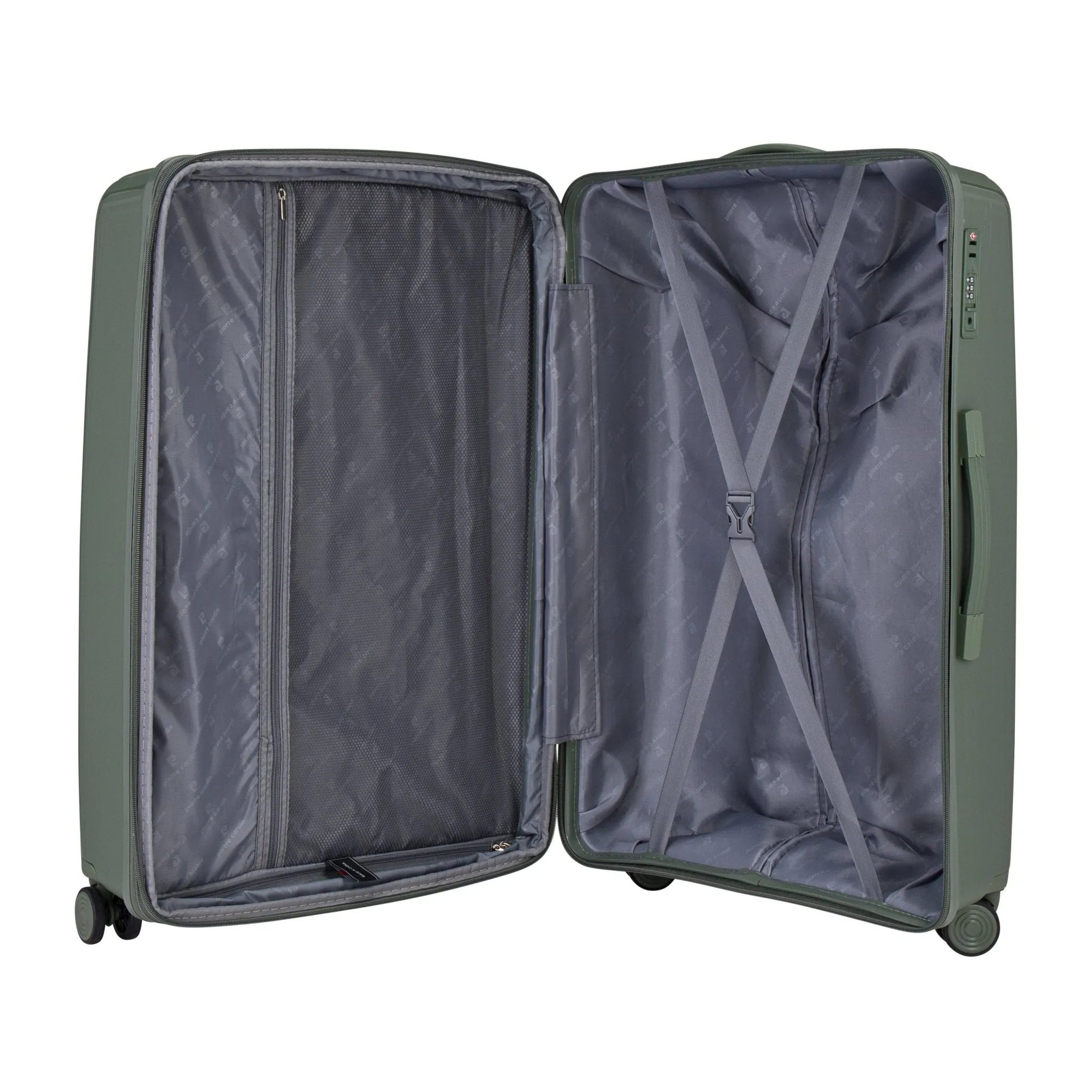 PP Suitcases Set Of 3 with Free Beauty Case-Green