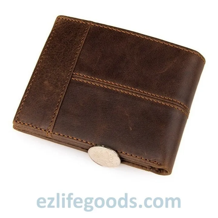 Practical Wallet for Men of Genuine Cow Leather