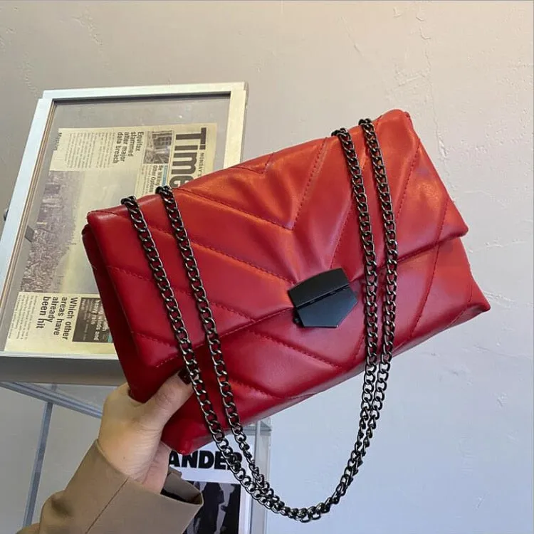 Purpdrank - New Casual Chain Crossbody Bags For Women Fashion Simple Shoulder Bag Ladies Designer Handbags PU Leather Messenger Bags