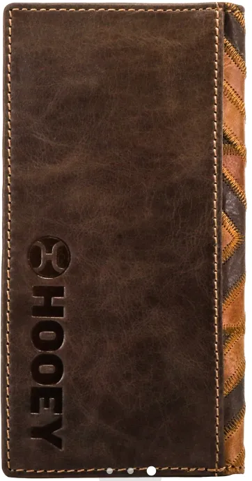 "Montezuma" Patchwork Rodeo Wallet with Turquoise Accents and Hooey Logo Rivet