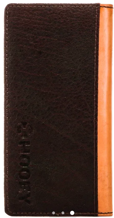 "Top Notch" Hand-Tooled Leather Rodeo Wallet with Ivory Leather Inlay Bullhide Overlay and Hooey Logo Rivet