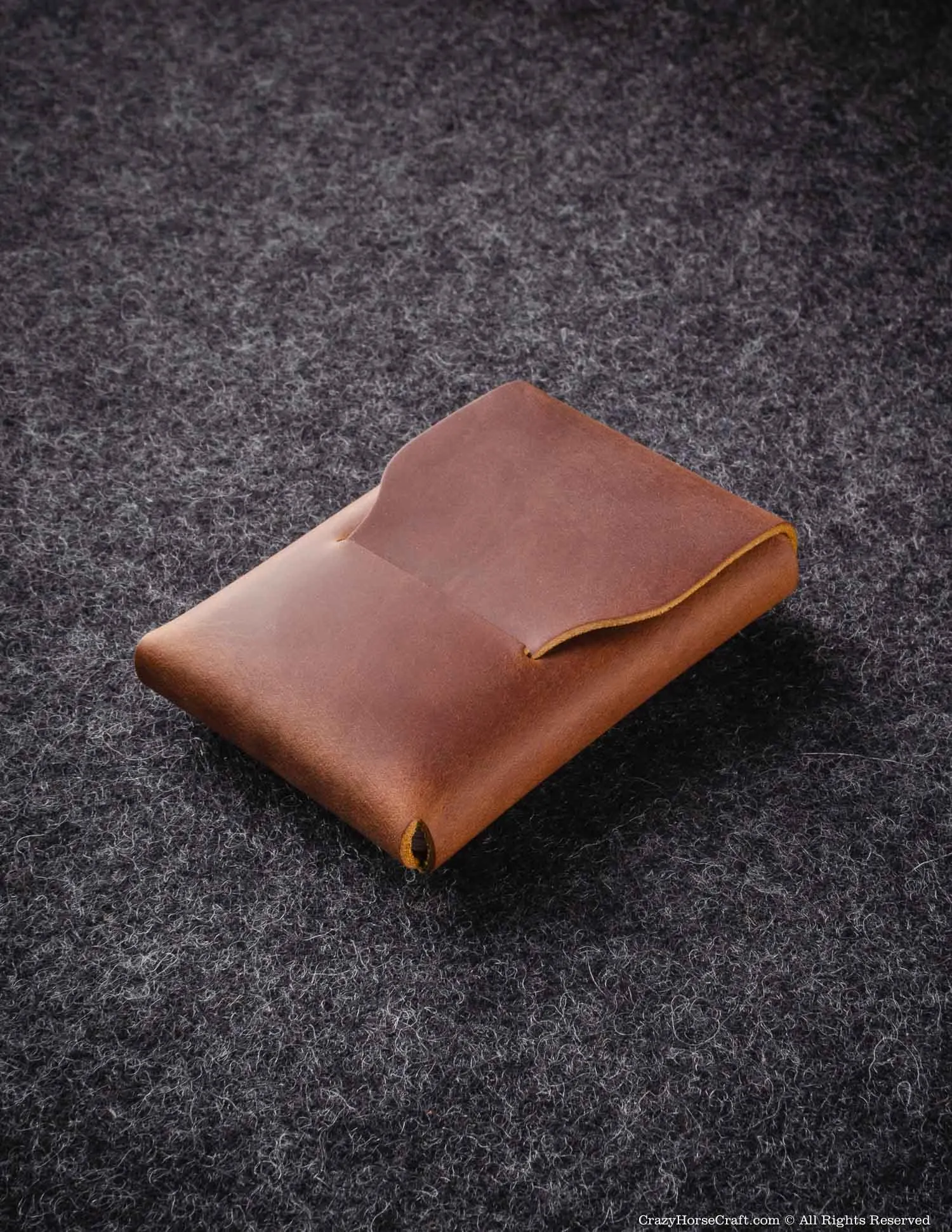 Set of Crazy Horse Leather Slim Card Holder and Key Holder