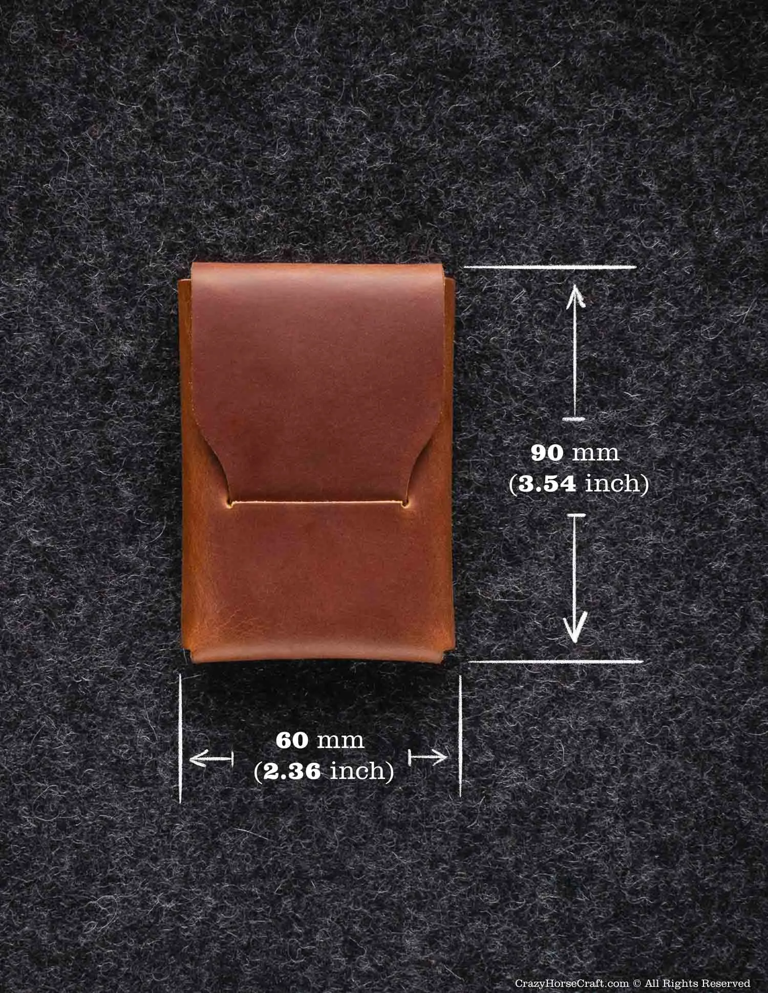 Set of Crazy Horse Leather Slim Card Holder and Key Holder