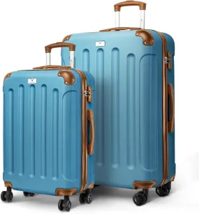 Skywander 2pc 24in & 28in Suitcase - Blue/Brown